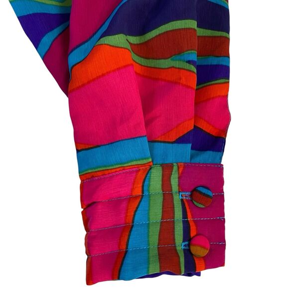 Tan Jay Blazer Womens 10 Vintage Jacket Work Office Casual Festival 90s Art - Picture 10 of 16